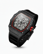 GearVolts Skeleton Sport Watch - Black Camo Case, Red Accents