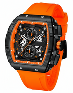 GearVolts Men's Chronograph Sport Watch - Black & Vivid Orange
