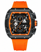 GearVolts Men's Chronograph Sport Watch - Black & Vivid Orange