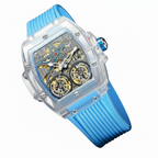 Gearvolts Edition:Venom Skeleton Automatic Watch | Clear Case Blue Strap